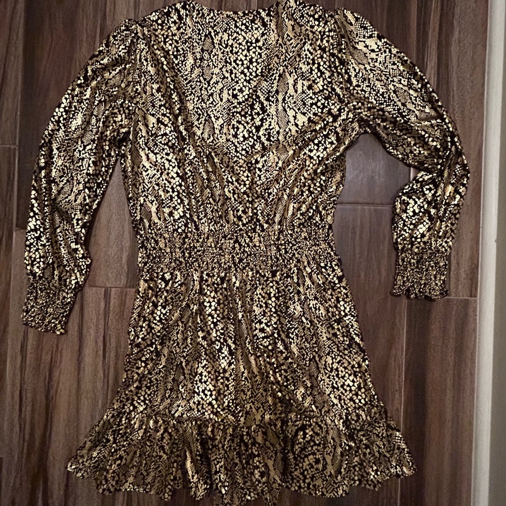 Michael Kors Elegant Gold and Black Women's Dress Size Medium
